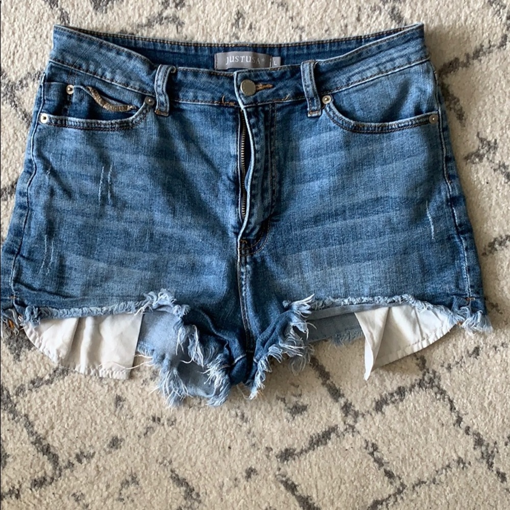 Just USA high waisted distressed jean shorts